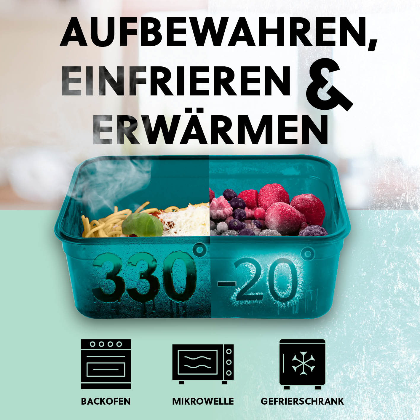 Frischhaltedosen Klick-it, 14-tlg., Smaragd – luftdicht, auslaufsicher, mikrowellen-, gefrierschrank- und backofenfest für vielseitige Lebensmittelaufbewahrung.