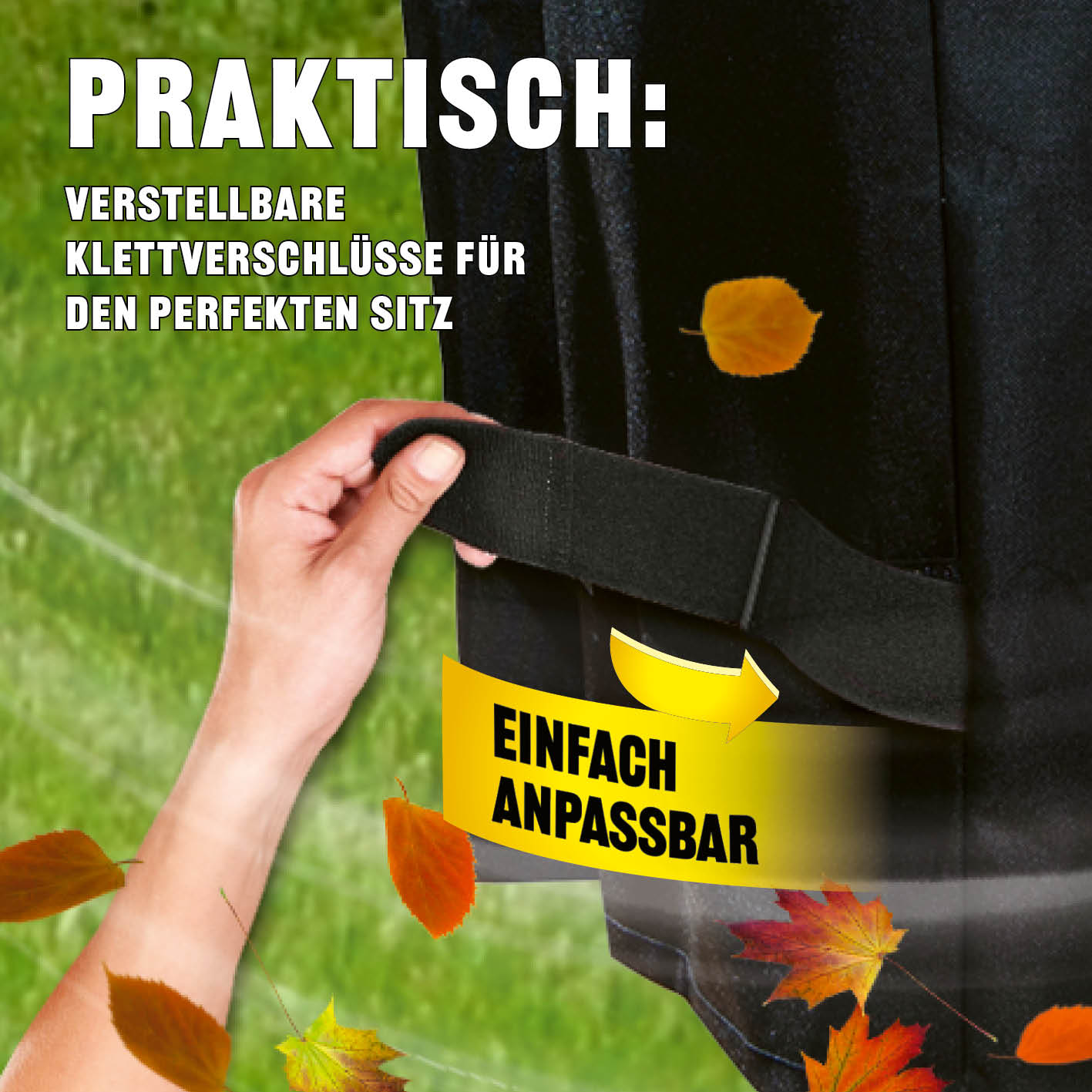 Wetterschutzhaube Premium - 60x80x120cm - schwarz mit verstellbaren Klettverschlüssen für passgenauen Sitz und optimalen Schutz.