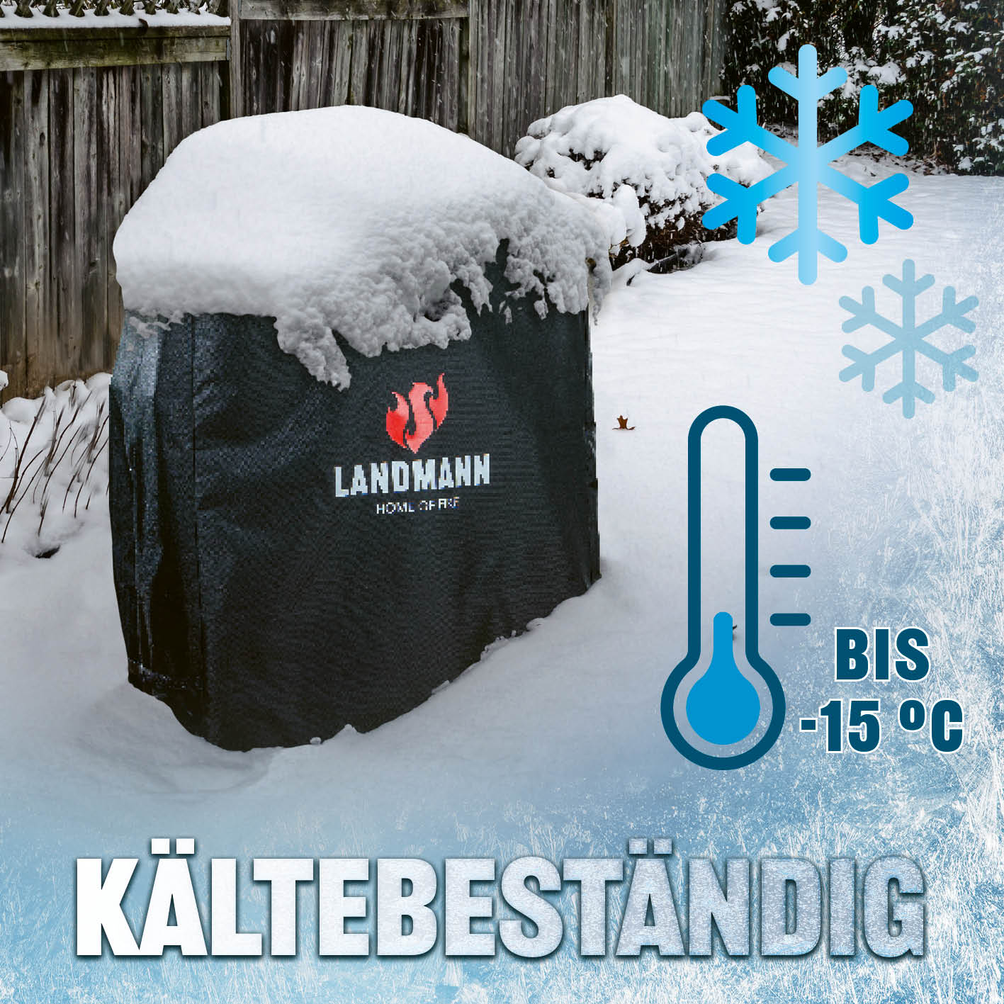 Wetterschutzhaube Premium - 60x80x120cm - schwarz, reißfest, wasserdicht, atmungsaktiv, kältebeständig bis -20 °C, UV-beständig, schützt vor Rost und Schimmel.