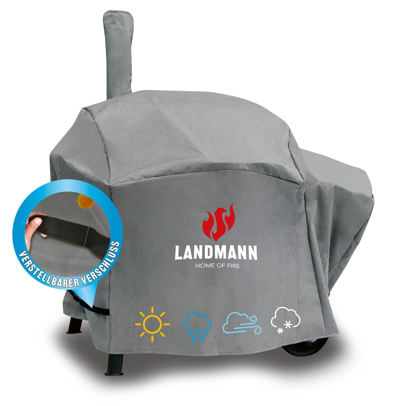 Premium Wetterschutzhaube - 78 x 130 x 118 cm, kältebeständig, wasserdicht, reißfest mit verstellbarem Verschluss und Ventilationsöffnungen.