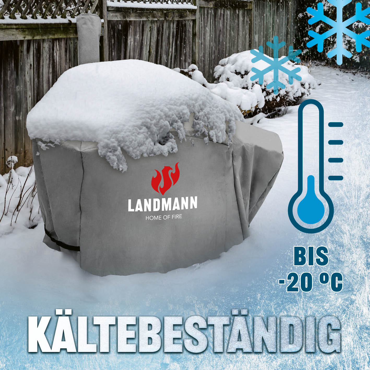 Premium Wetterschutzhaube - 130 x 126 x 85 cm, kältebeständig bis -20°C, UV-beständig, wasserdicht und atmungsaktiv.