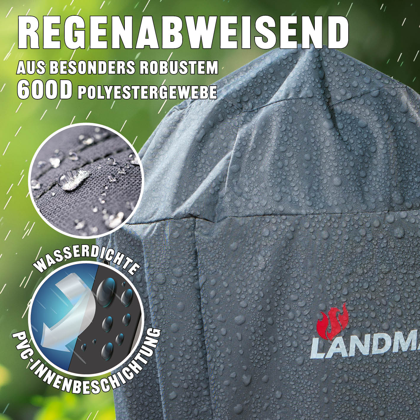 Wetterschutzhaube Premium - 90x70x70 cm - grau