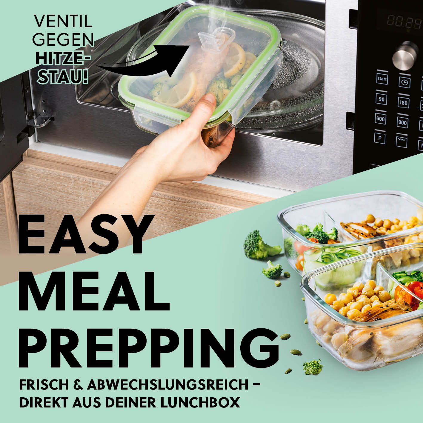 Frischhaltedosen Klick-it - 8-tlg. - Grün, luftdicht, auslaufsicher, mikrowellen- und spülmaschinengeeignet, ideal für Meal Prep und Aufbewahrung.