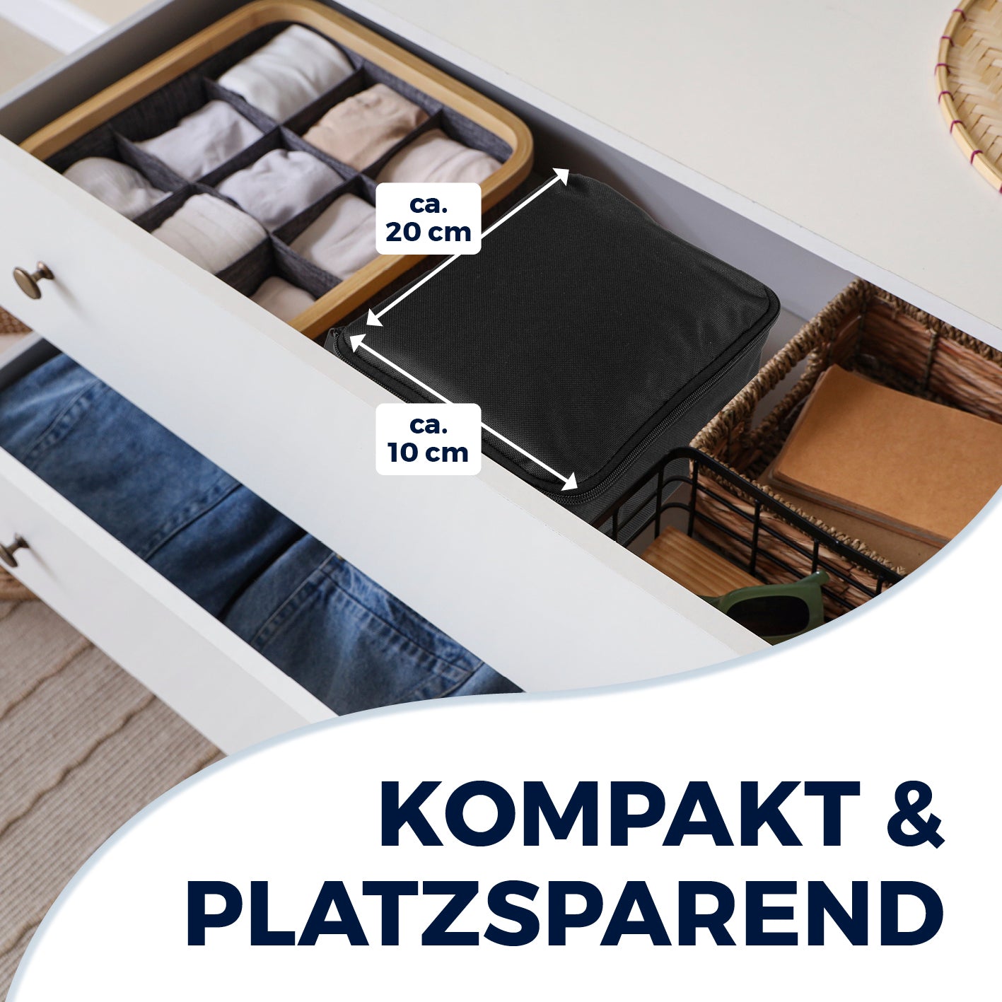 Hemden- & Blusenbügler Kompakt - weiß/silber in kompakter Größe ca. 20x10 cm, ideal platzsparend und handlich für zuhause oder unterwegs.