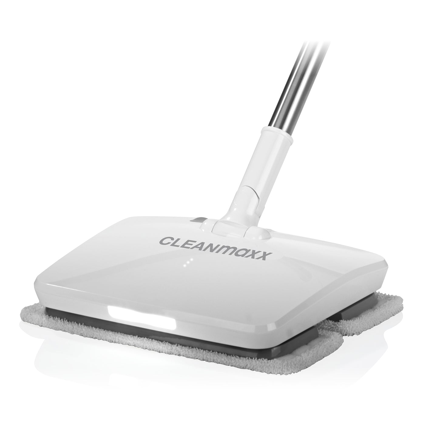 Akku-Vibrationsmopp - Weiß mit LED-Beleuchtung, kabellos, schonend für Böden, 2000 mAh Akku, 50 Minuten Laufzeit.