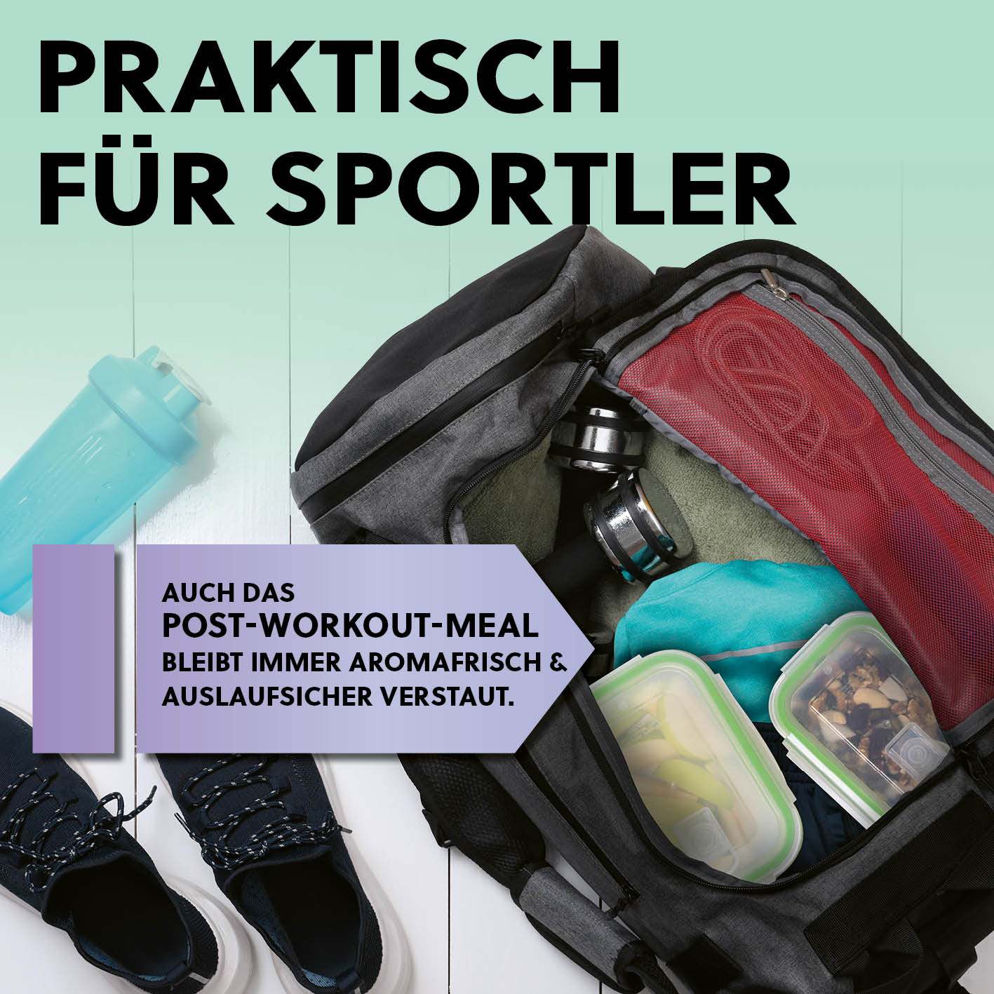 Frischhaltedosen Klick-it - 24-tlg. - Grün/Mint, luftdichte Glasdosen, auslaufsicher, ideal für Meal Prep und Sportler, platzsparend und robust.