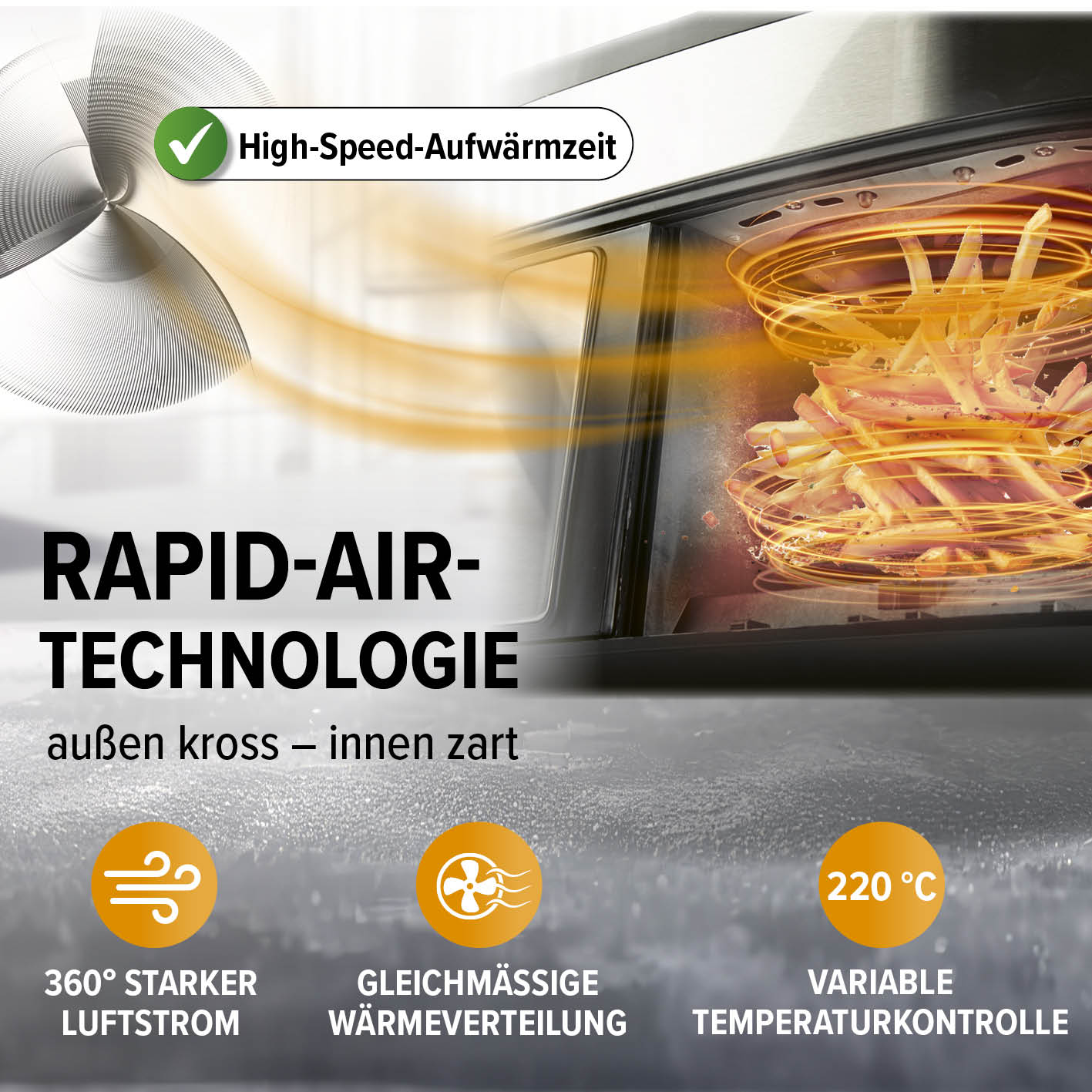 Doppelkammer-Heißluftfritteuse - 2 x 3,5 L mit Rapid-Air-Technologie, 360° Luftstrom und variabler Temperatur bis 220°C.