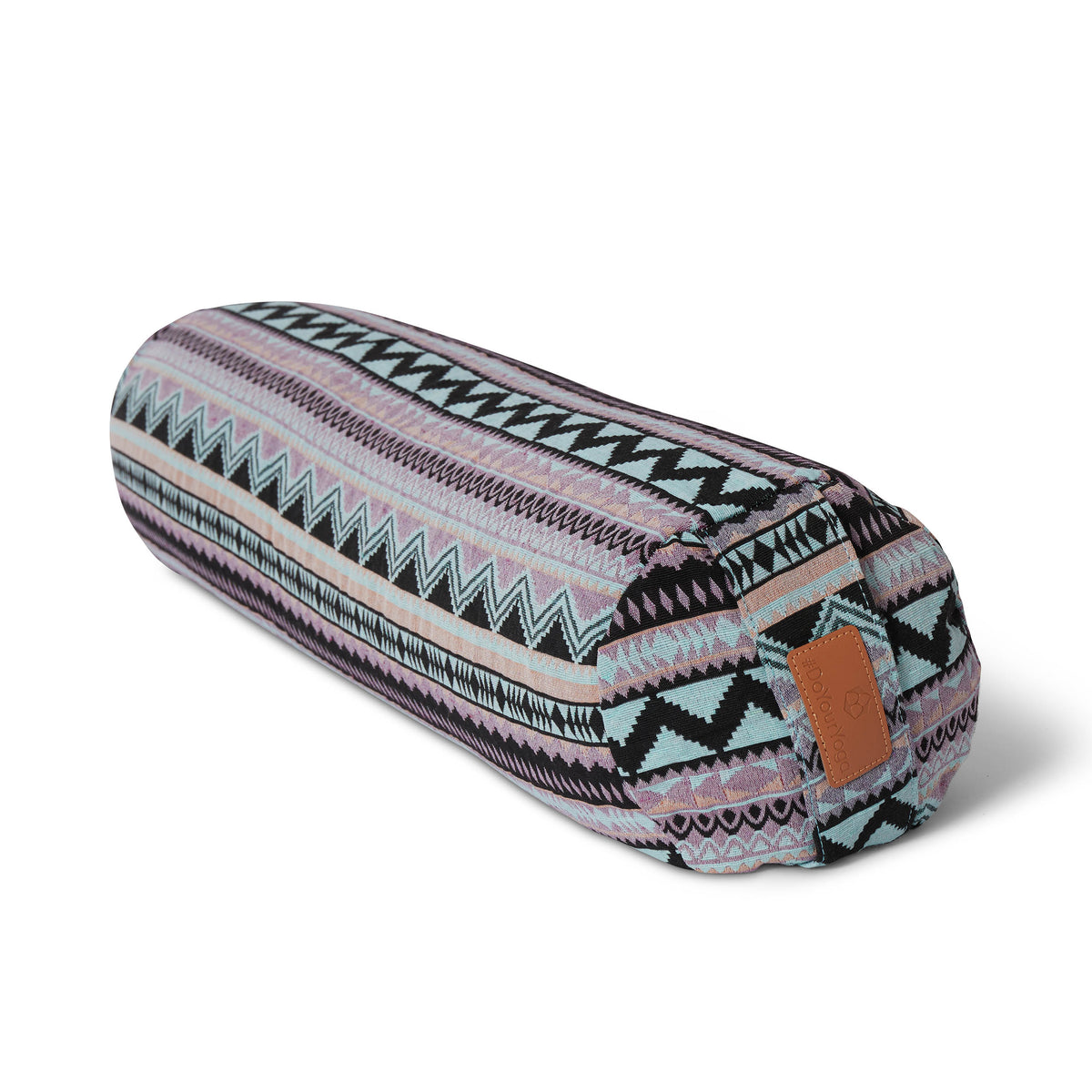 Yoga-Bolster Tarik - gefüllt mit Bio-Dinkelspelz - 68 x 22 x 22 cm - Style 12 mit Ethno-Muster