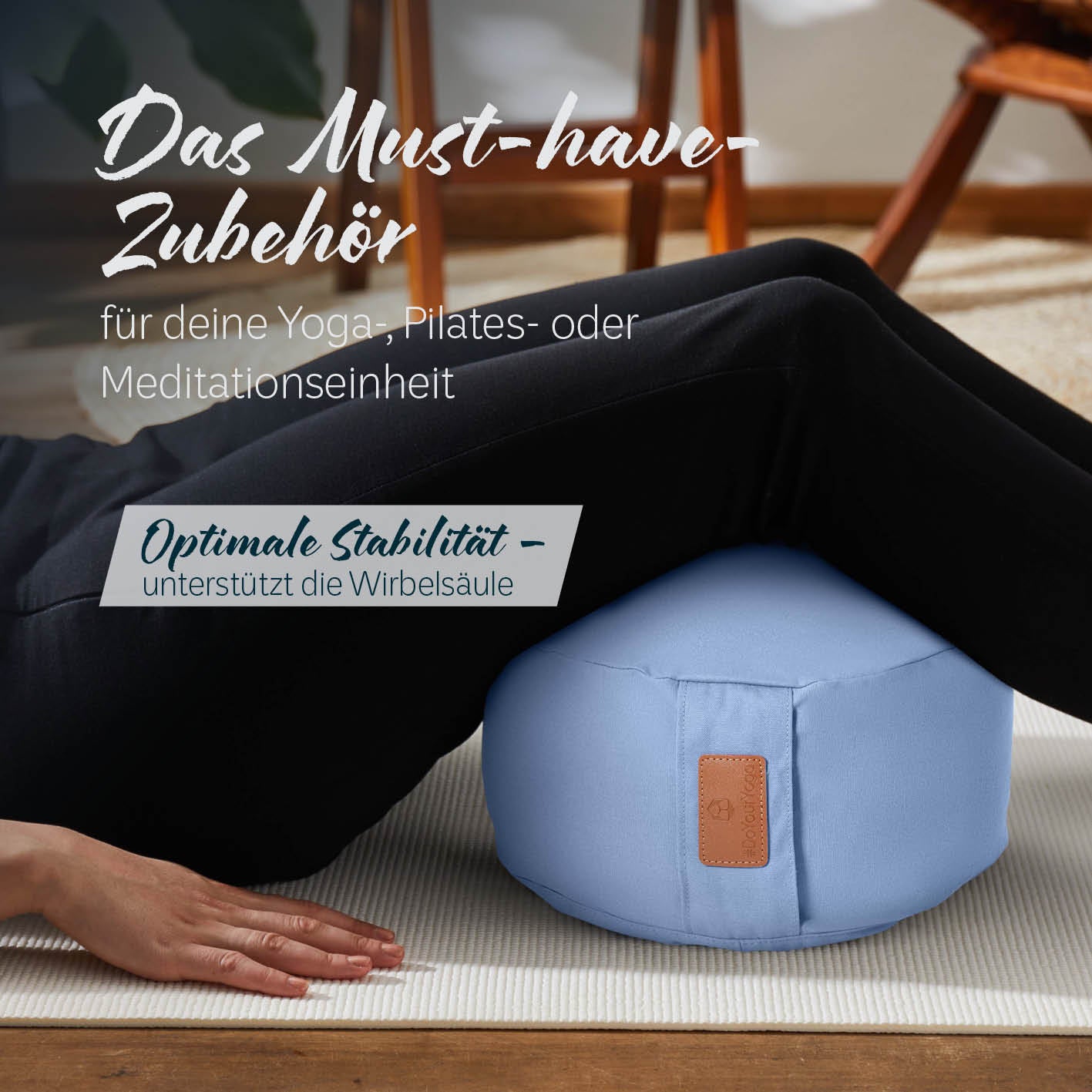 Yoga-Kissen Vishnu - gefüllt mit Bio-Buchweizenschalen - Rund 30 x 30 x 15 cm - Lavendel