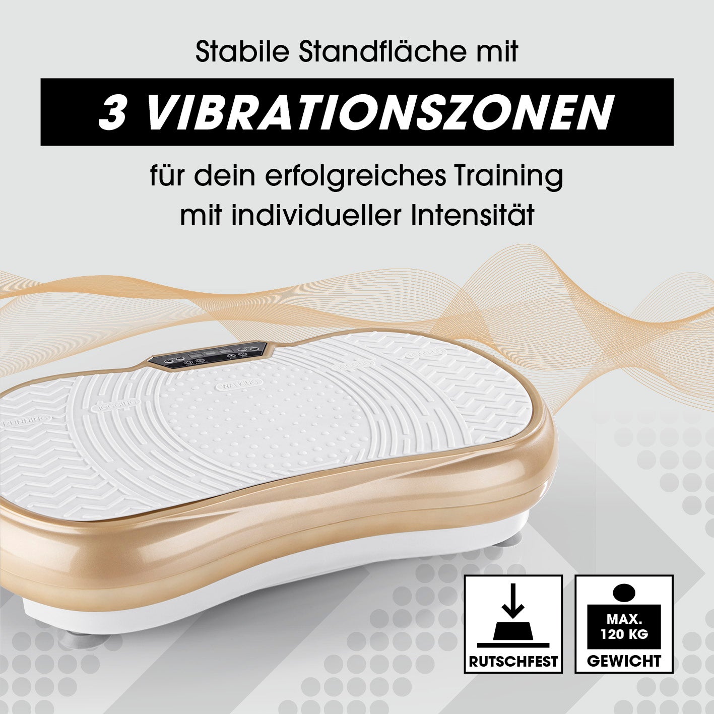 Vibrationstrainer mit Expanderbändern - weiß/champagner