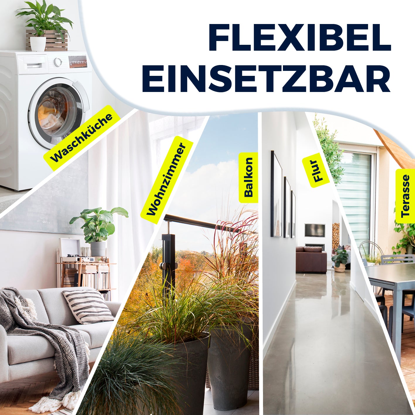 Falt-Wäscheständer 2500 flexibel einsetzbar in Wohnraum, Balkon, Waschküche, Flur und Terrasse für stromloses Trocknen.