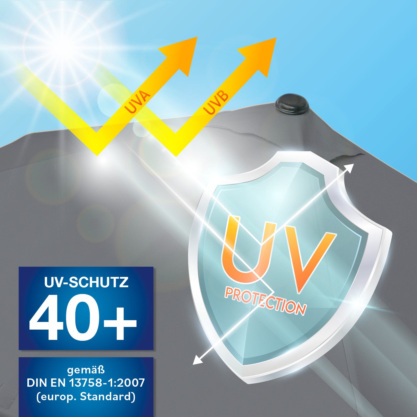 EASYmaxx Sonnenschirm - rechteckig, grau