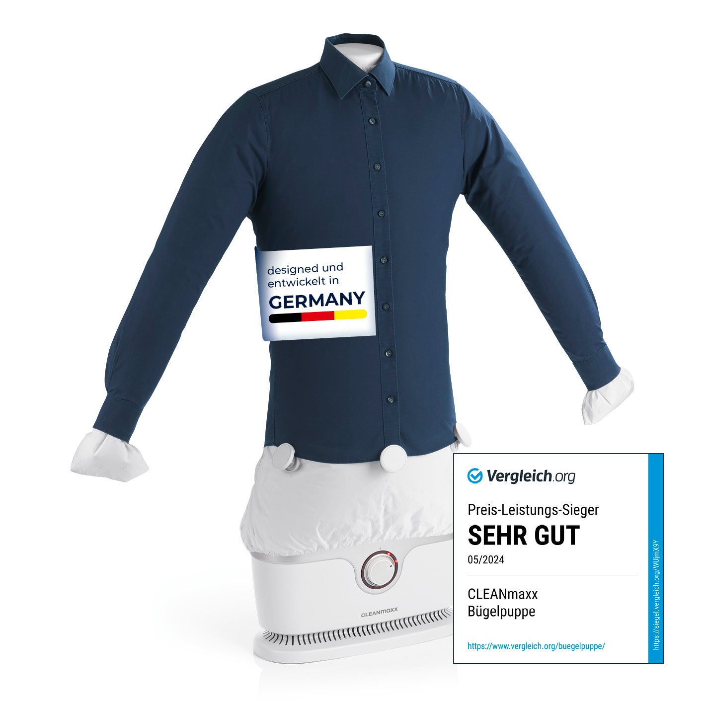 Hemdenbügler PRO - Silber/Weiß
