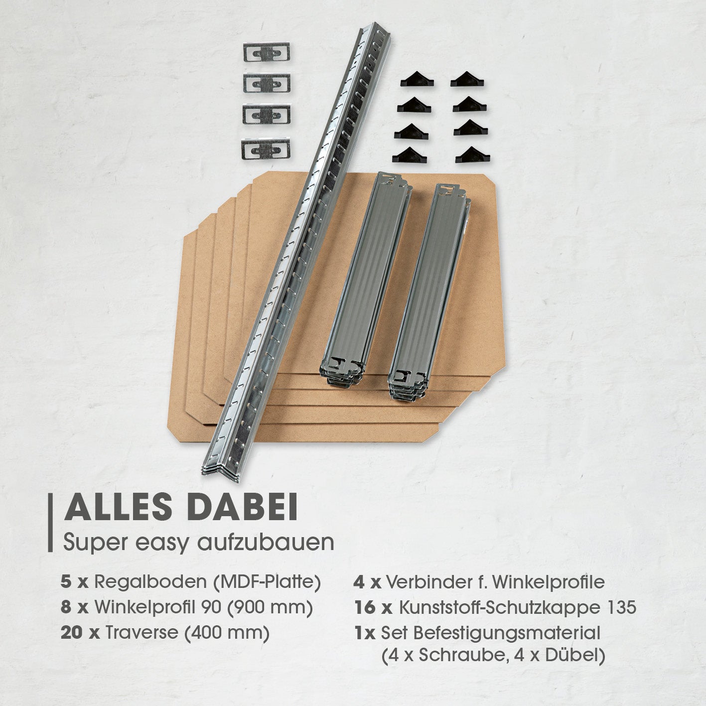 Schwerlastregal & Werkbank - 180 x 40 x 40 cm - 875 kg Traglast, 175 kg pro Ebene