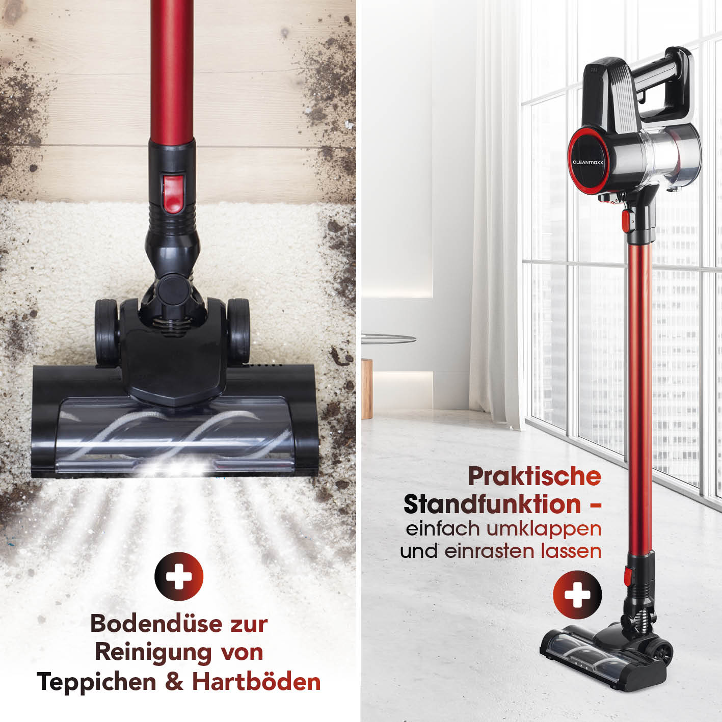 Akku-Zyklon-Staubsauger mit elektr. Bodendüse