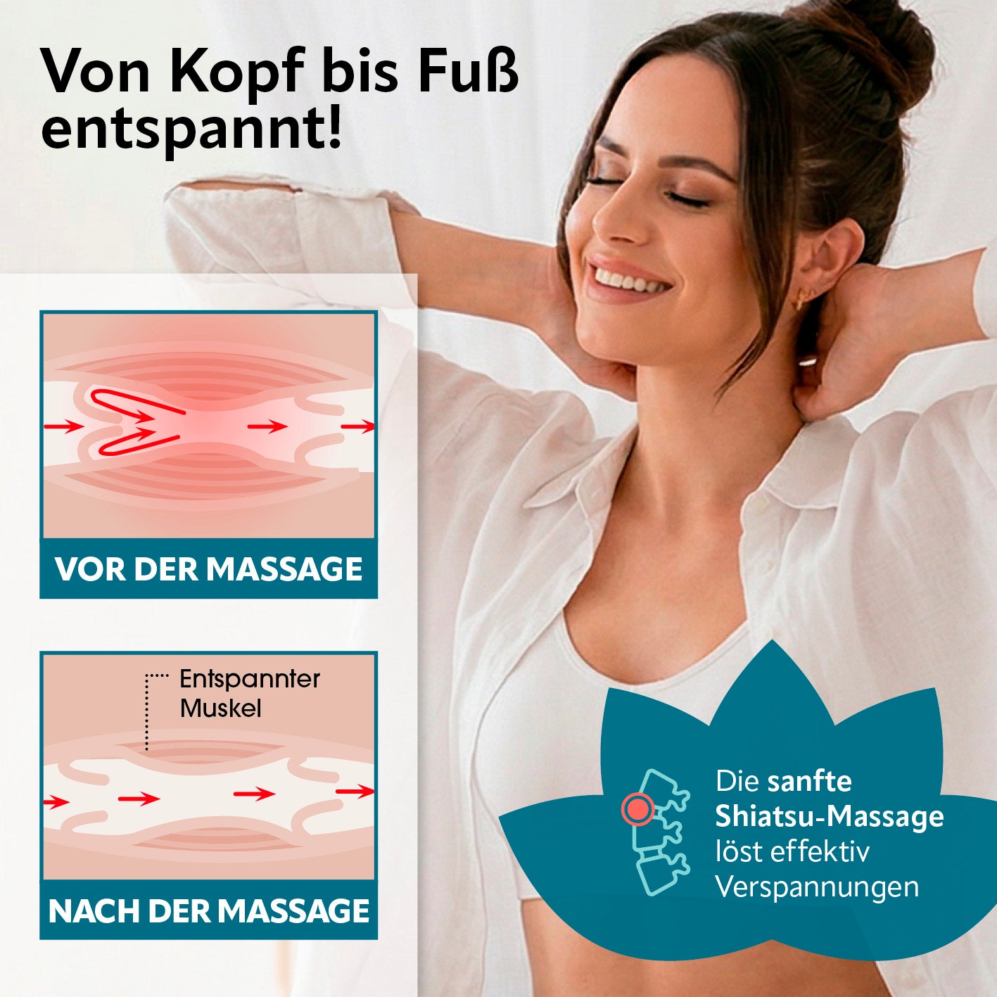Shiatsu-Massagegerät mit 8 Massagebällen