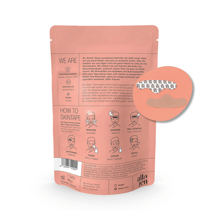 Hyaluron-Skintape "Forehead Tape" zur Glättung von Stirn- und Zornesfalten mit Hyaluron und natürlichen Wirkstoffen.