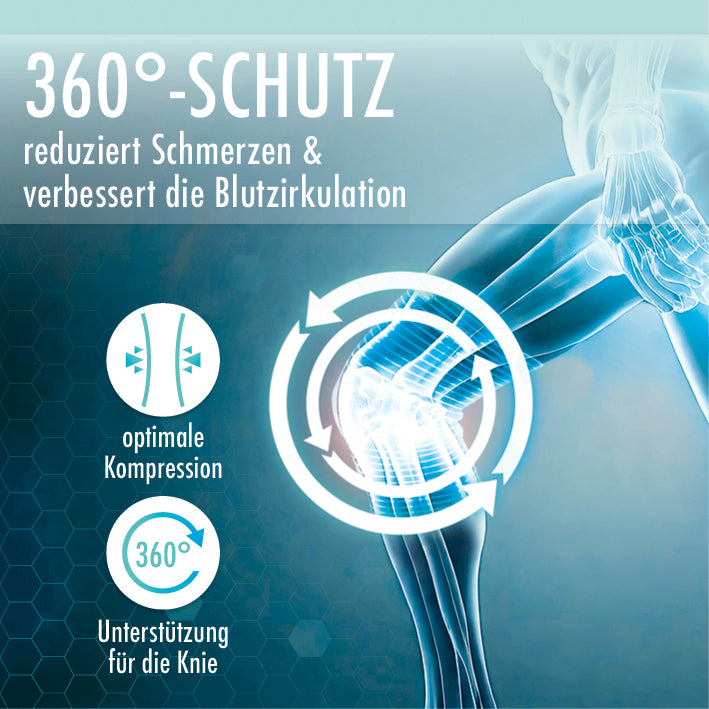 Knie-Bandage mit Kupferfasern und Carbon