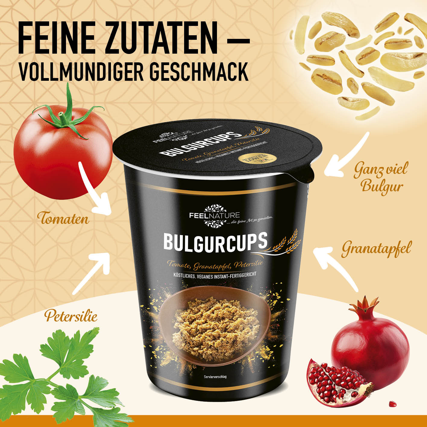 Bulgurcups - Kisir - Bulgur mit Tomate, Granatapfel & Petersilie