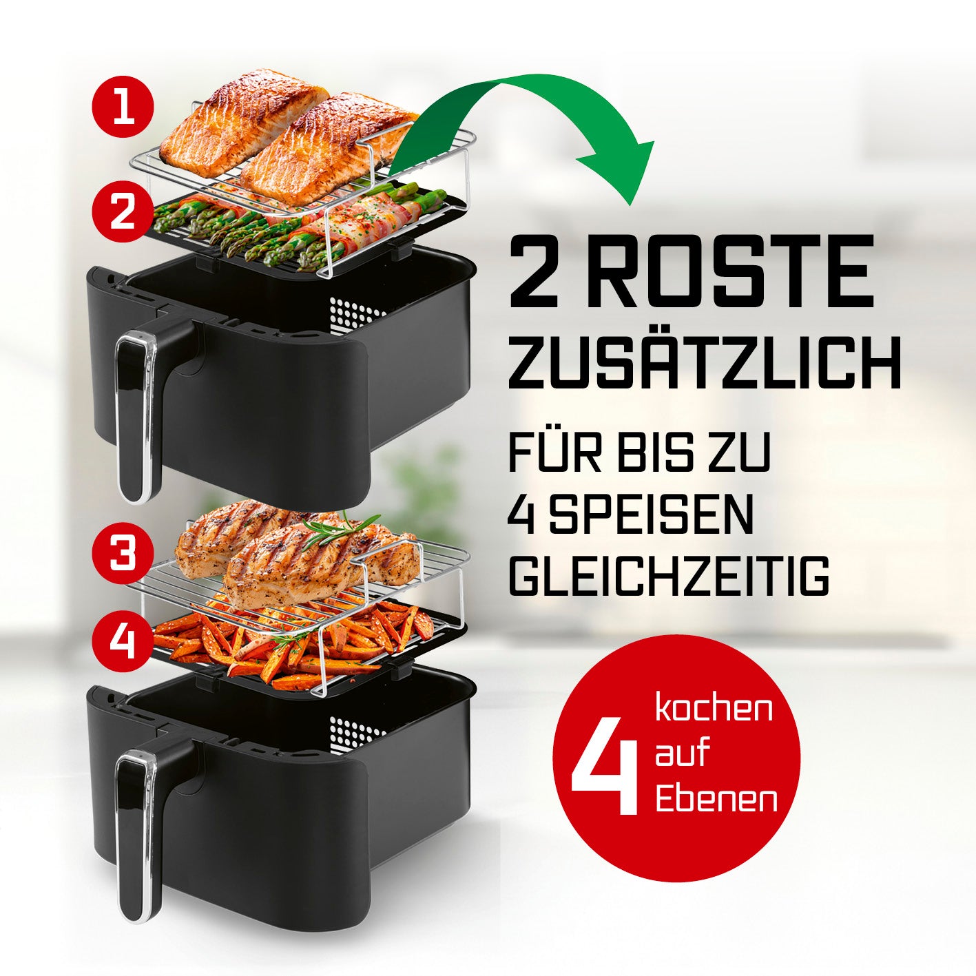 FryUp Vertikale Doppelkammer-Heißluftfritteuse - 2x 5 l