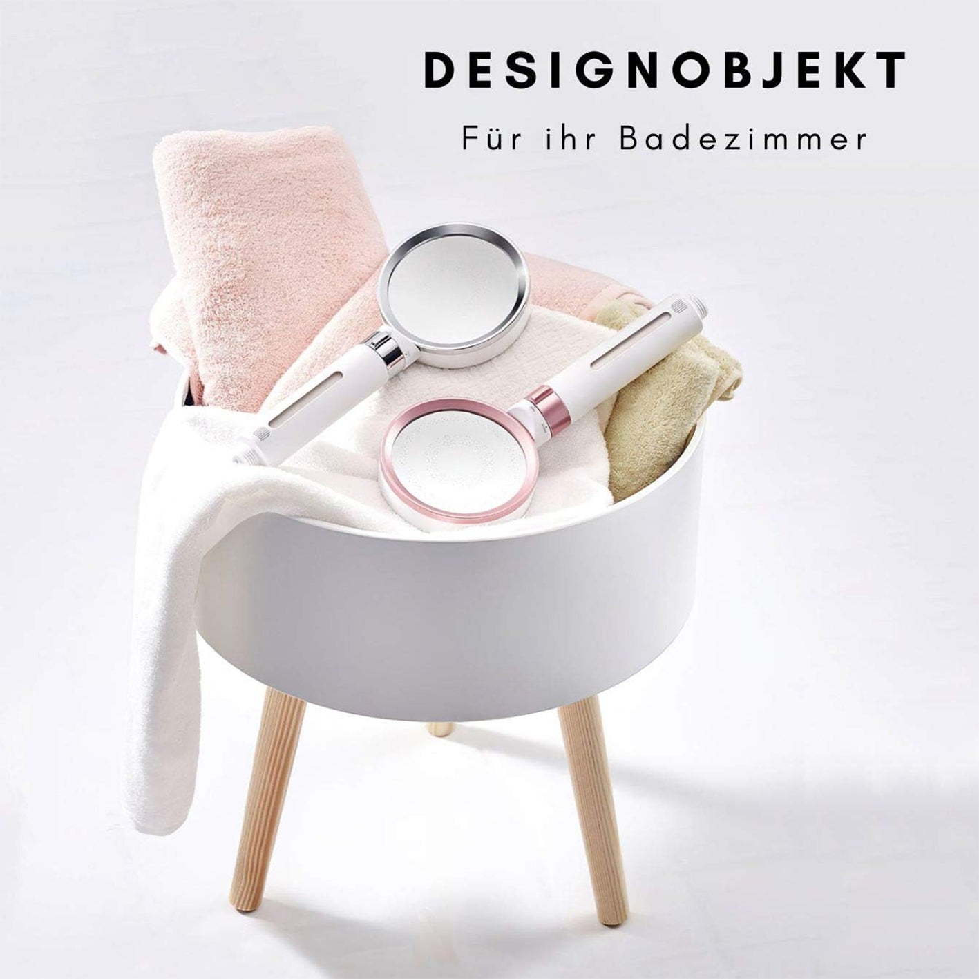 Duschkopf - Rosa im stilvollen Design mit wellnessfilter für sauberes Wasser und sanften Duschstrahl, passend für jedes Badezimmer.