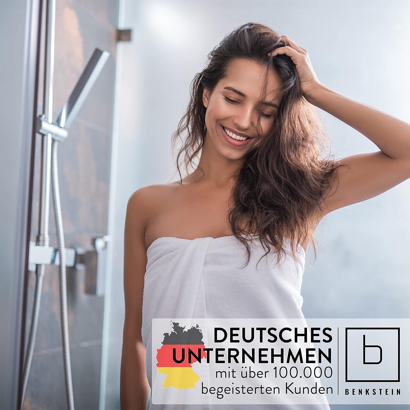 Brauseschlauch - 2 m, hochwertiger Duschschlauch Made in Germany mit Knickschutz und vormontierten Anschlüssen, sofort einsatzbereit.