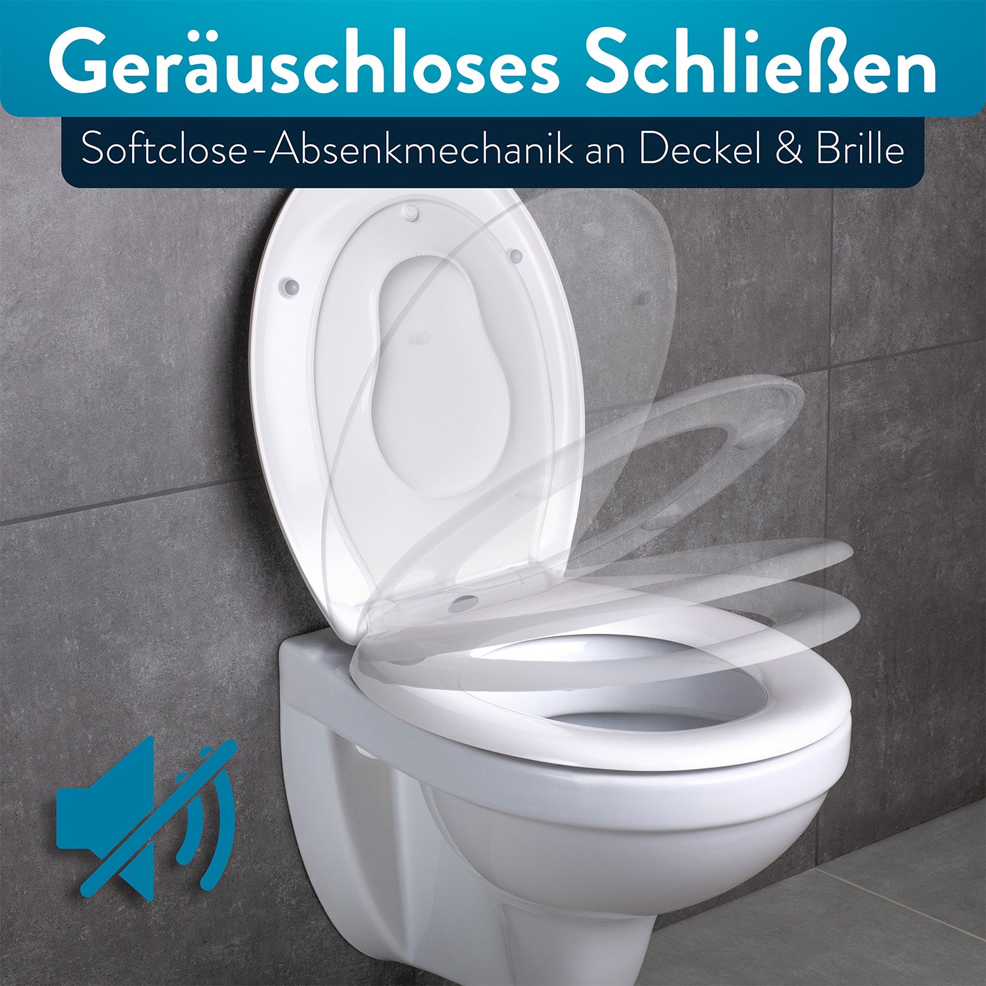 Kinder-Toilettendeckel - Weiß mit Softclose-Funktion für geräuschloses Schließen und abnehmbarem kindersitz aus antibakteriellem Material.
