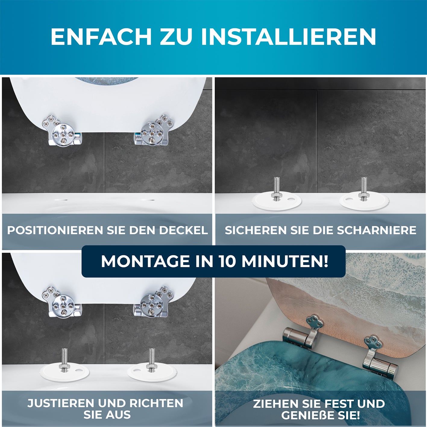 Premium Toilettendeckel oval - Türkis