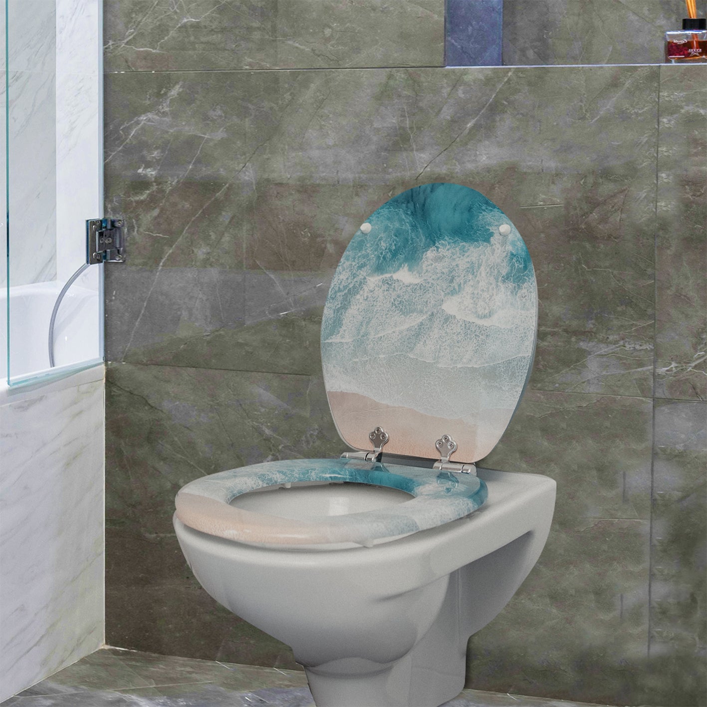 Premium Toilettendeckel oval - Türkis