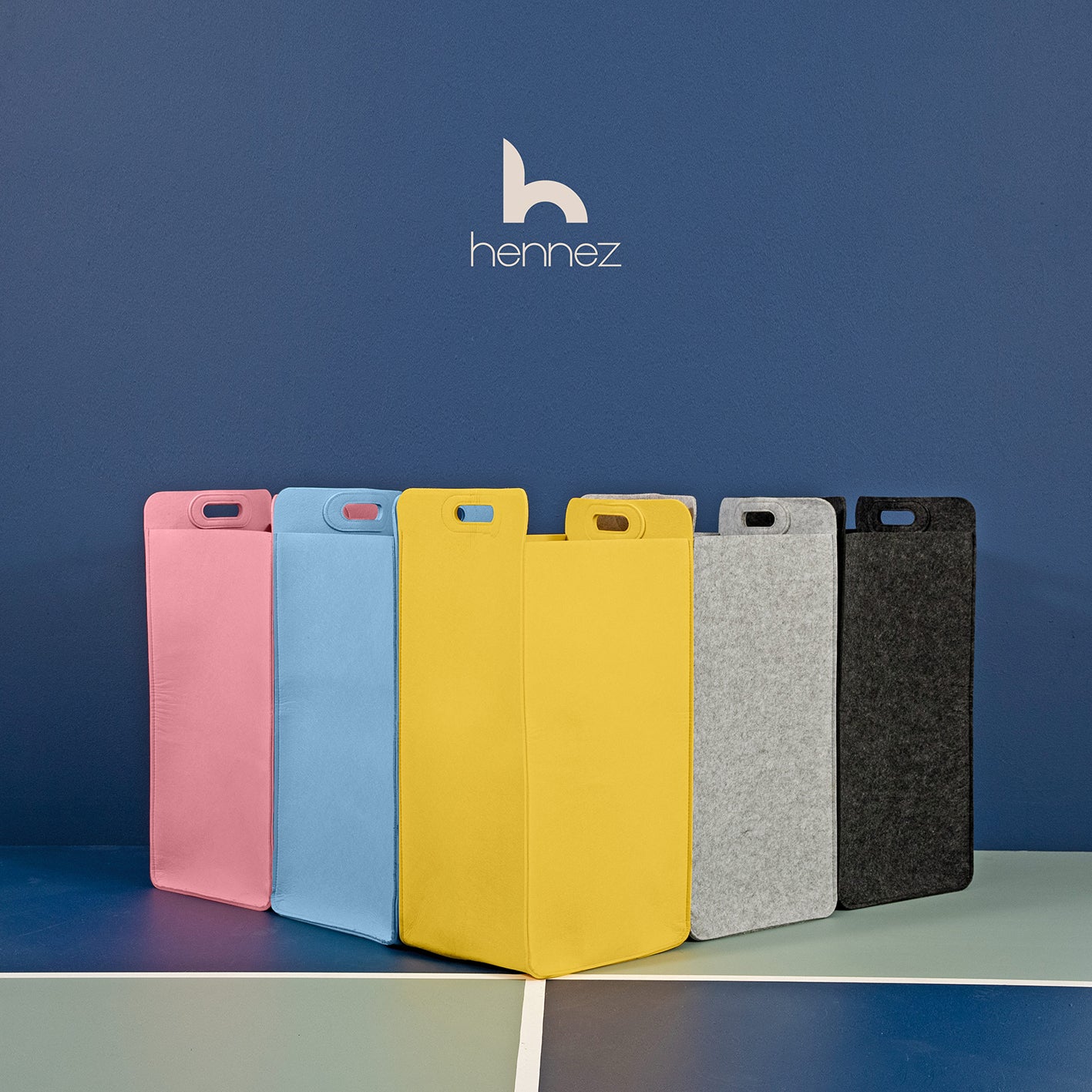 Filz-Aufbewahrungskorb "Katy" 75 l Gelb, großer Wäschesammler, faltbar, platzsparend, stabile Griffe, vielseitig nutzbar, stylisch für Zuhause.