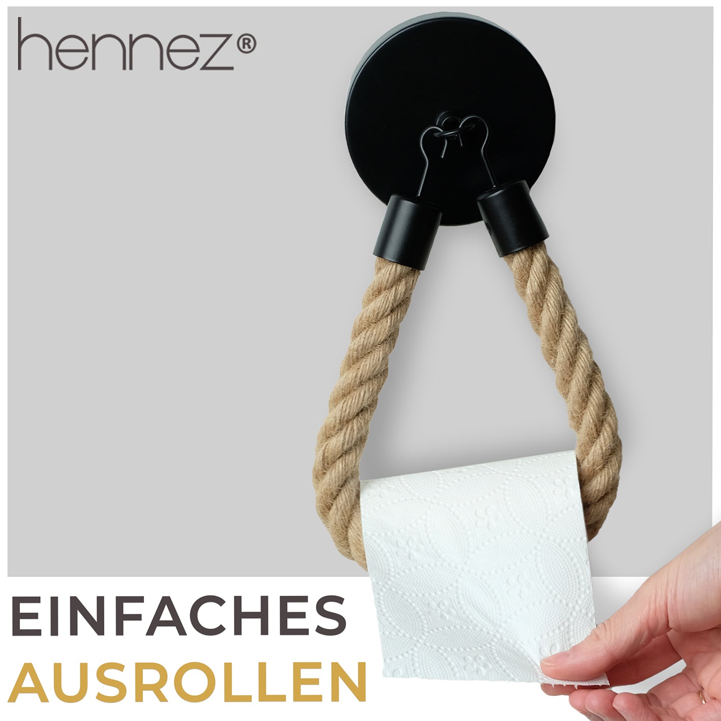 Toilettenpapierhalter ohne Bohren - Mattschwarz