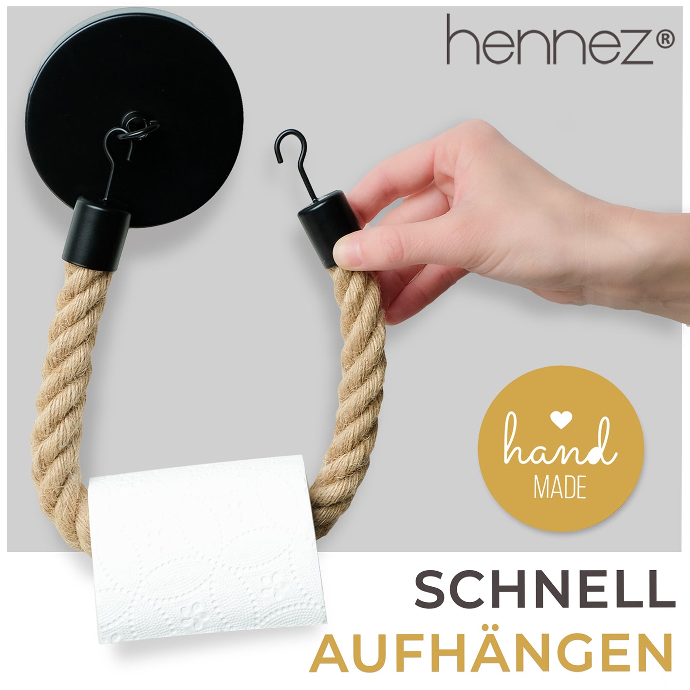 Toilettenpapierhalter ohne Bohren - Mattschwarz