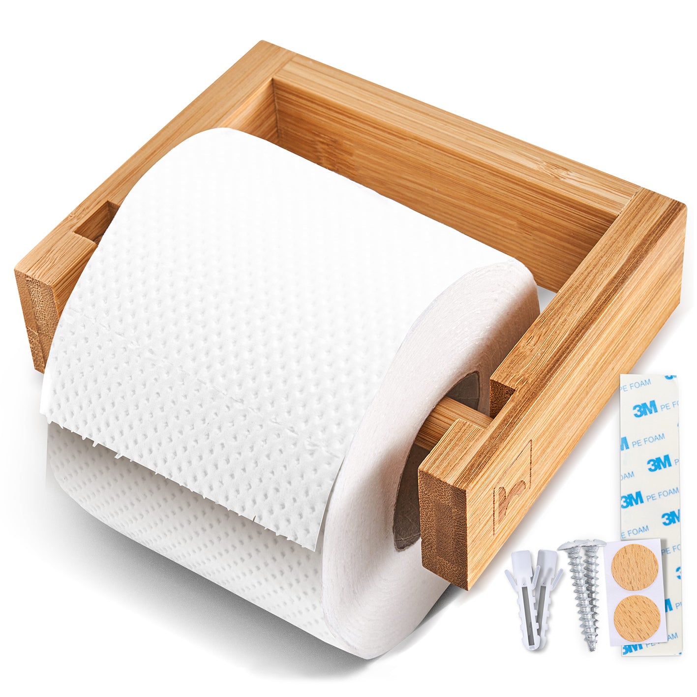 Toilettenpapierhalter Bambus - ohne Bohren