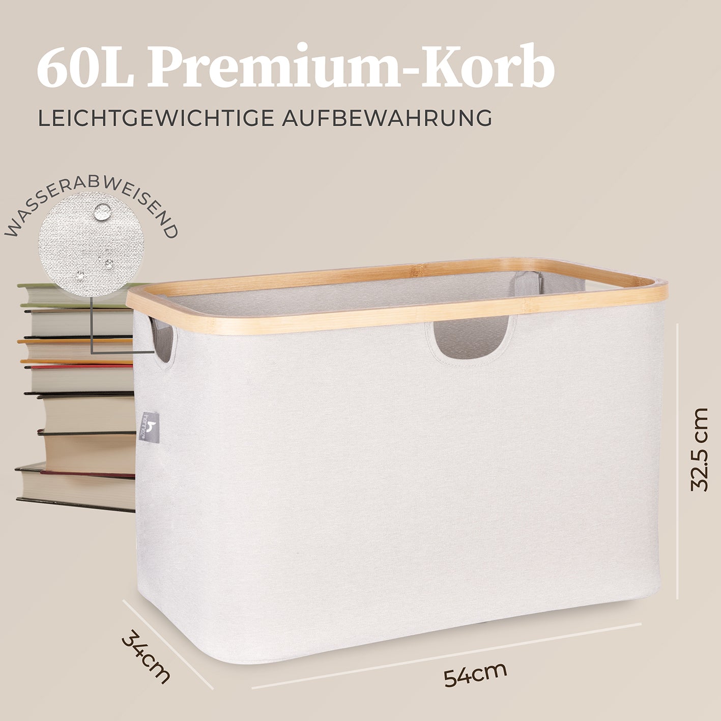 Aufbewahrungskorb "Adrian" 60 l - Beige/Hellgrau