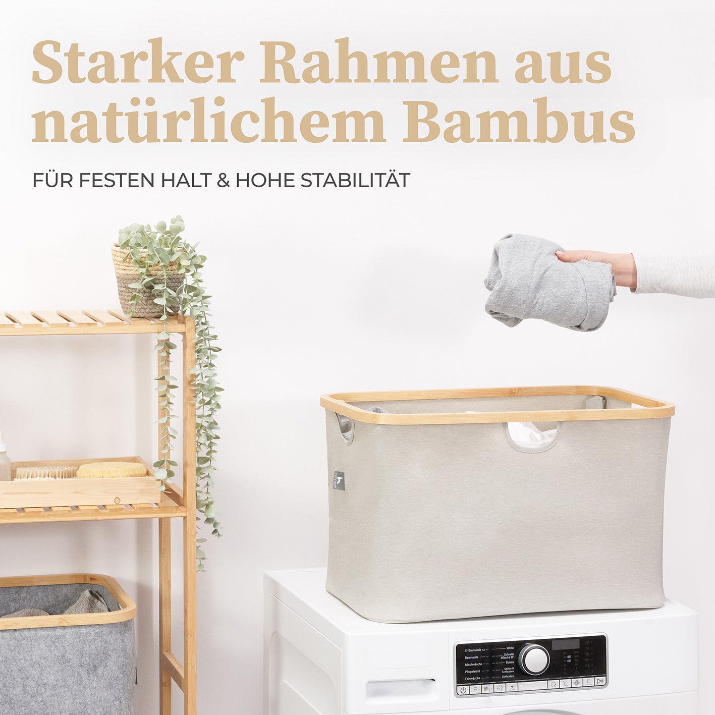 Aufbewahrungskorb "Adrian" 60 l - Beige/Hellgrau