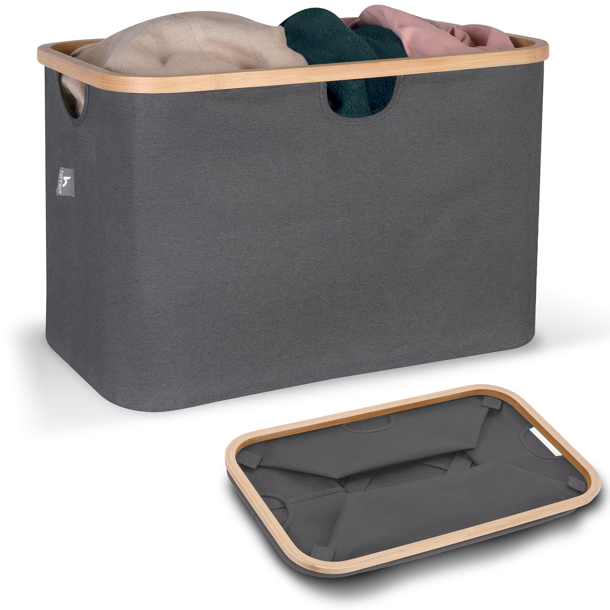 Optimaler Alltags-Organizer: der faltbare Wäschekorb mit Bambusrahmen!