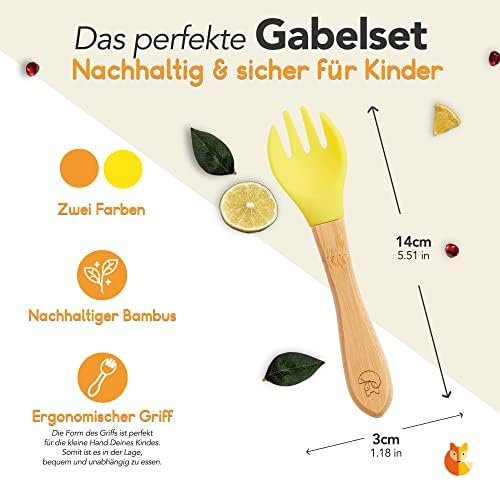 Kindergabelset - 2-tlg. - Orange & Gelb
