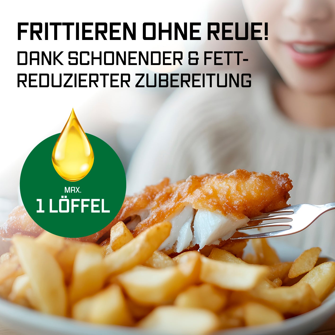 Doppelkammer-Heißluftfritteuse mit Sichtfenstern - 9 Liter (2 x 4,5 l) für fettarmes Frittieren mit maximal 1 Löffel Öl