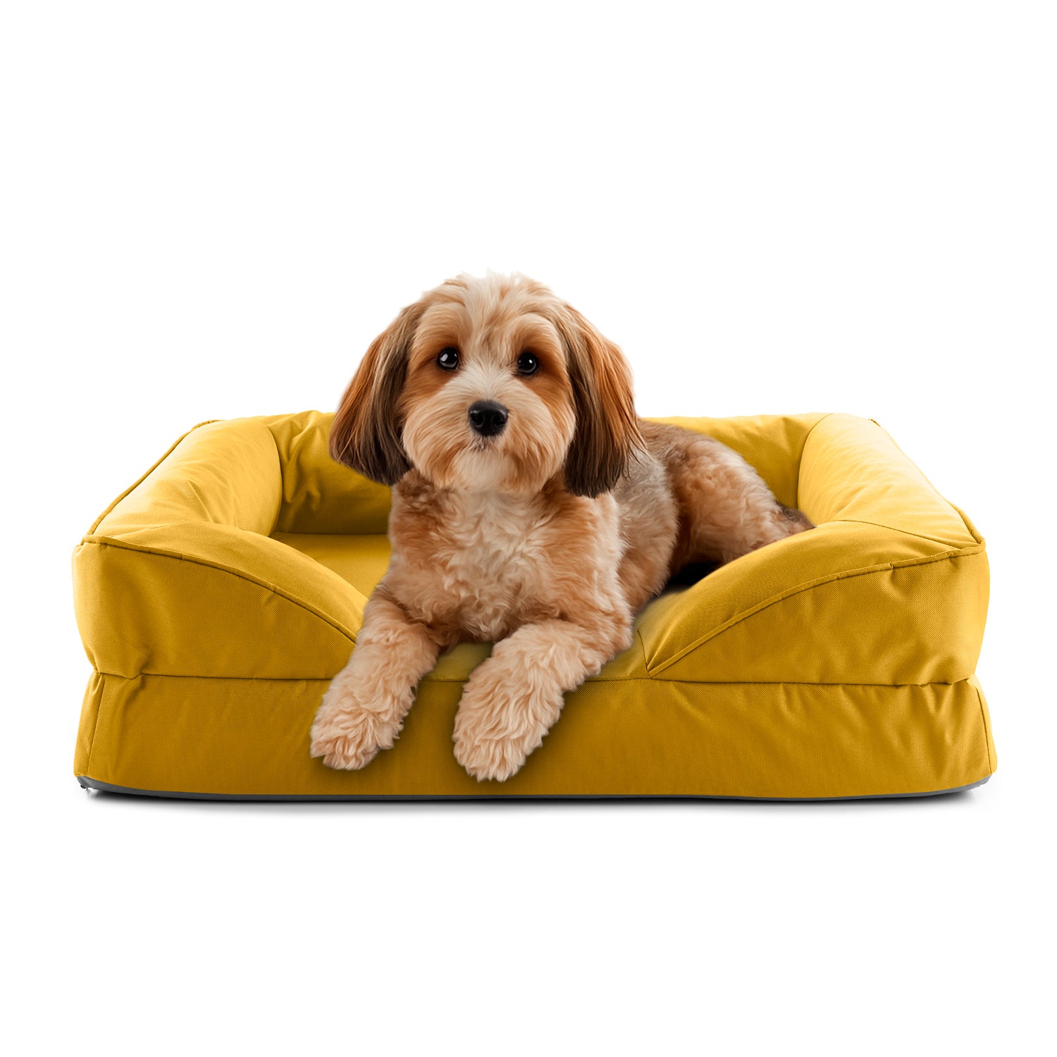 Komfort-Hundebett aus der LUMALAND Outdoor-Kollektion - Gr. S - 70 x 60 cm - Senfgelb