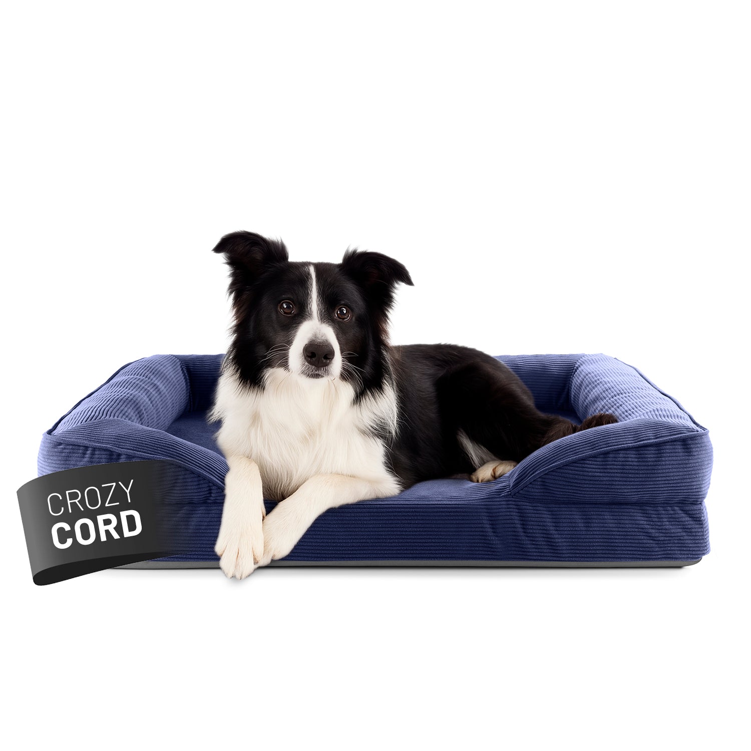 Komfort-Hundebett aus der LUMALAND Cord-Reihe - Gr. M - 90 x 65 cm - Grau