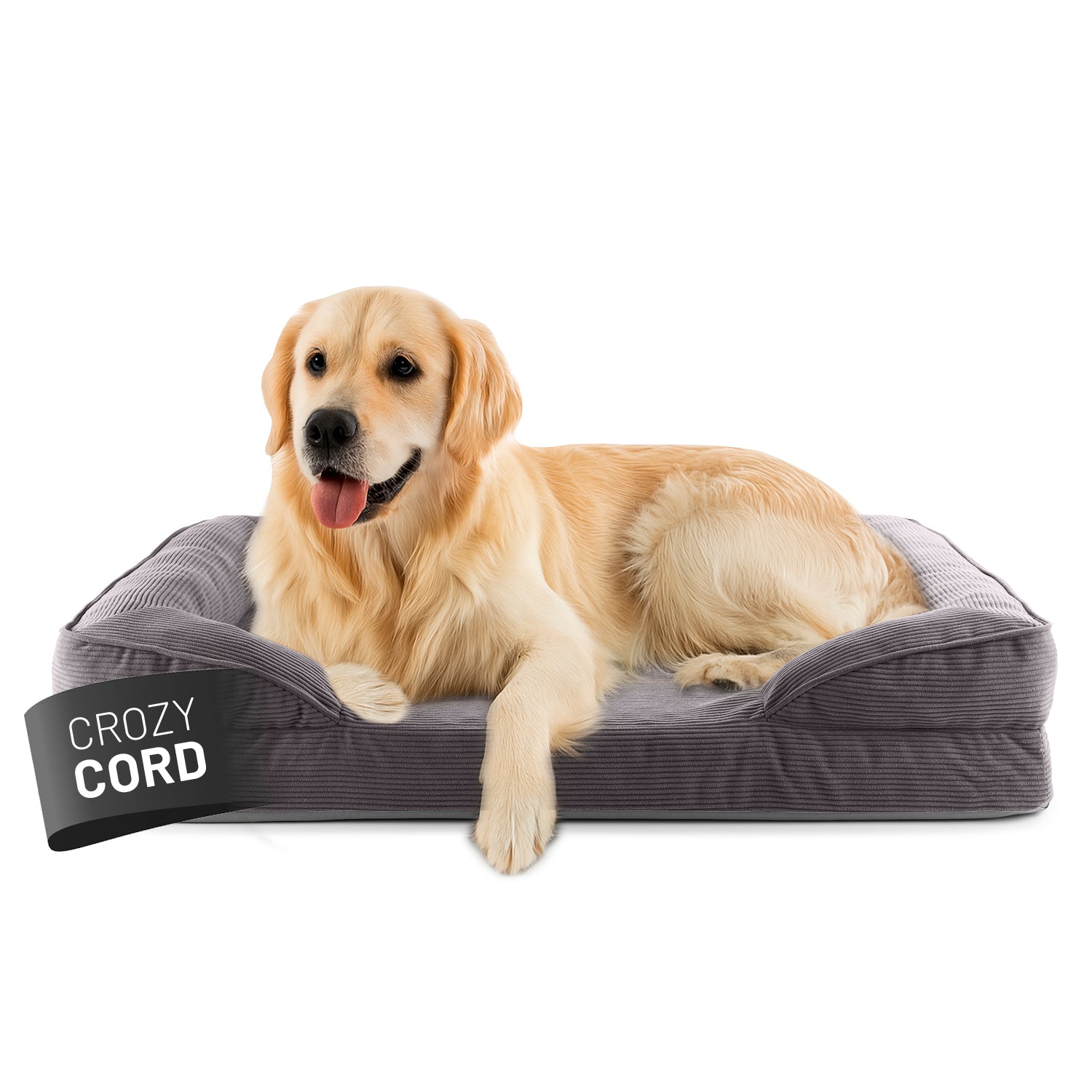 Komfort-Hundebett aus der LUMALAND Cord-Reihe - Gr. L - 110 x 75 cm - Grau