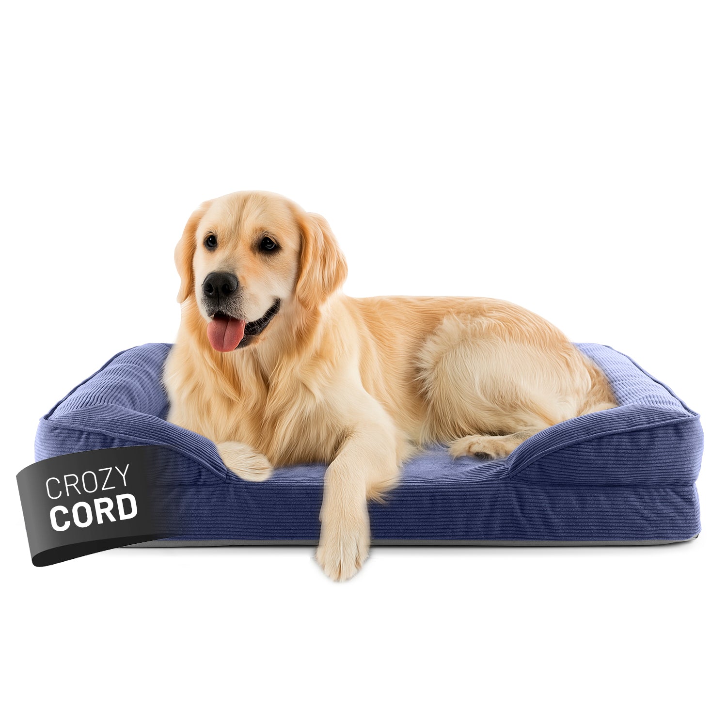 Komfort-Hundebett aus der LUMALAND Cord-Reihe - Gr. L - 110 x 75 cm - Grau