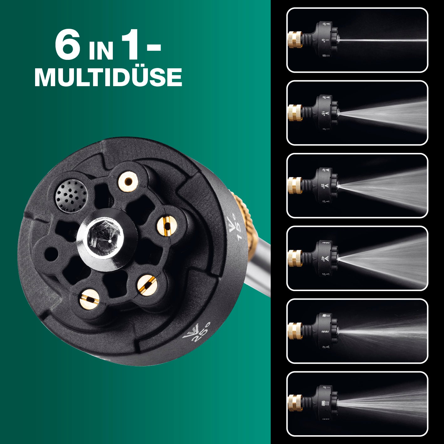 Akku-Hochdruckreiniger mit 6in1-Multidüse und verschiedenen Sprühmusteroptionen, Galeriebild 3 quadratisch 1417x1417px