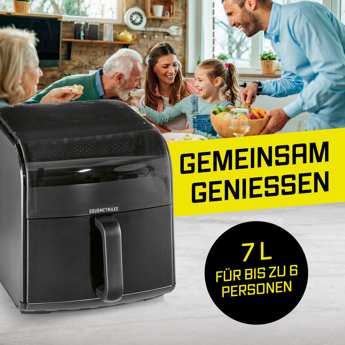 Heißluftfritteuse mit Panoramadach und Frontfenster - 7 l, Galerieposition 7, quadratisch 1417x1417 Pixel