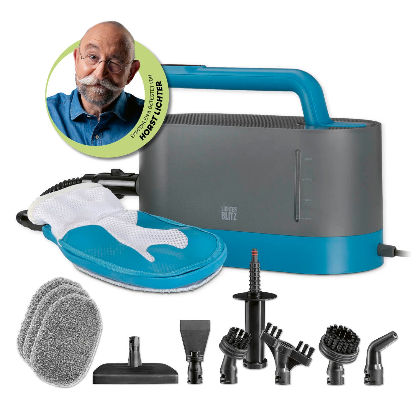 LICHTERBLITZ Dampfreiniger Handgert - Polsterreiniger mit Dampfhandschuh LICHTERBLITZ Dampfreiniger Handgert - Polsterreiniger mit Dampfhandschuh
