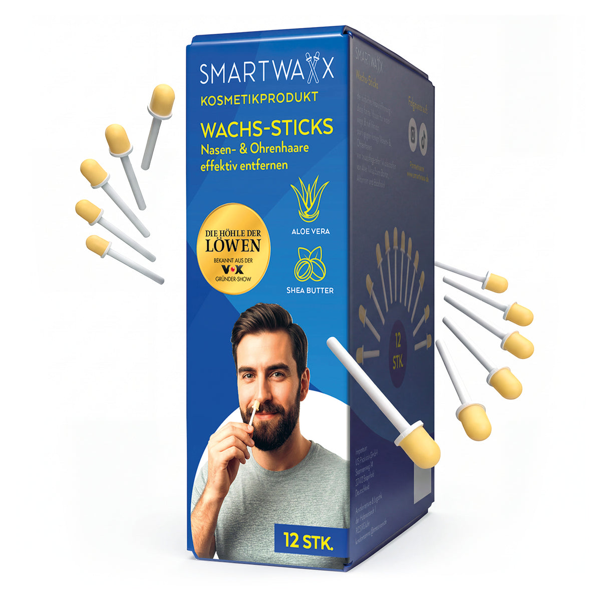 Wachs-Sticks zur Entfernung von Nasen- & Ohrenhaaren - 12er-Set