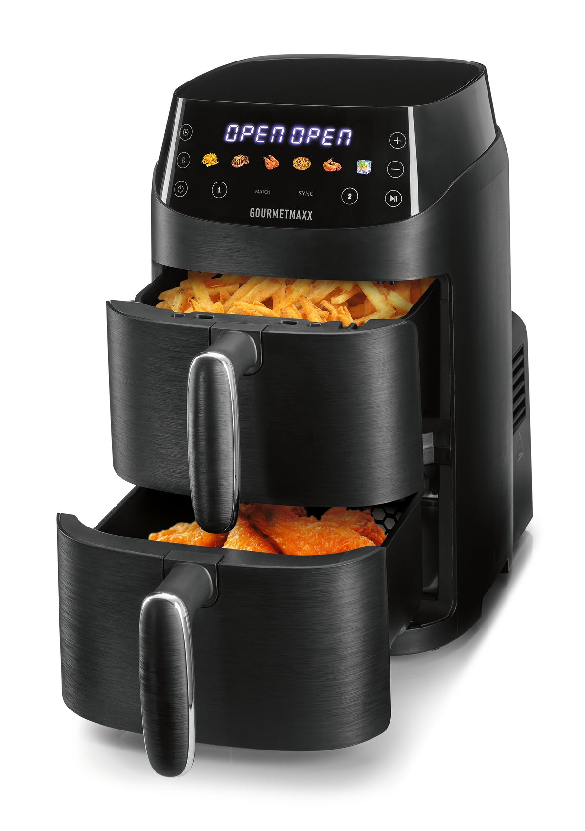 FryUp XS Vertikale Doppelkammer-Heißluftfritteuse - 5 Liter (2 x 2,5 l)