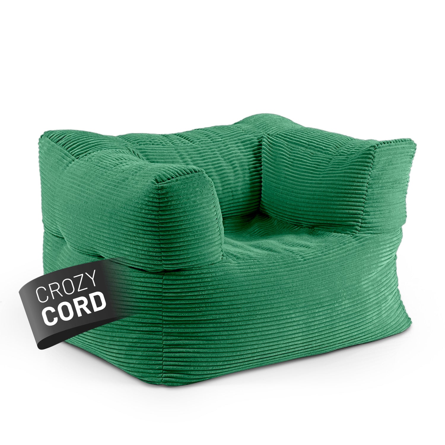 Modularer Sessel aus der LUMALAND Cord-Reihe - 400 L - 96 x 72 x 70 cm - Dunkelgrün in Cordoptik, gemütlich und vielseitig kombinierbar.