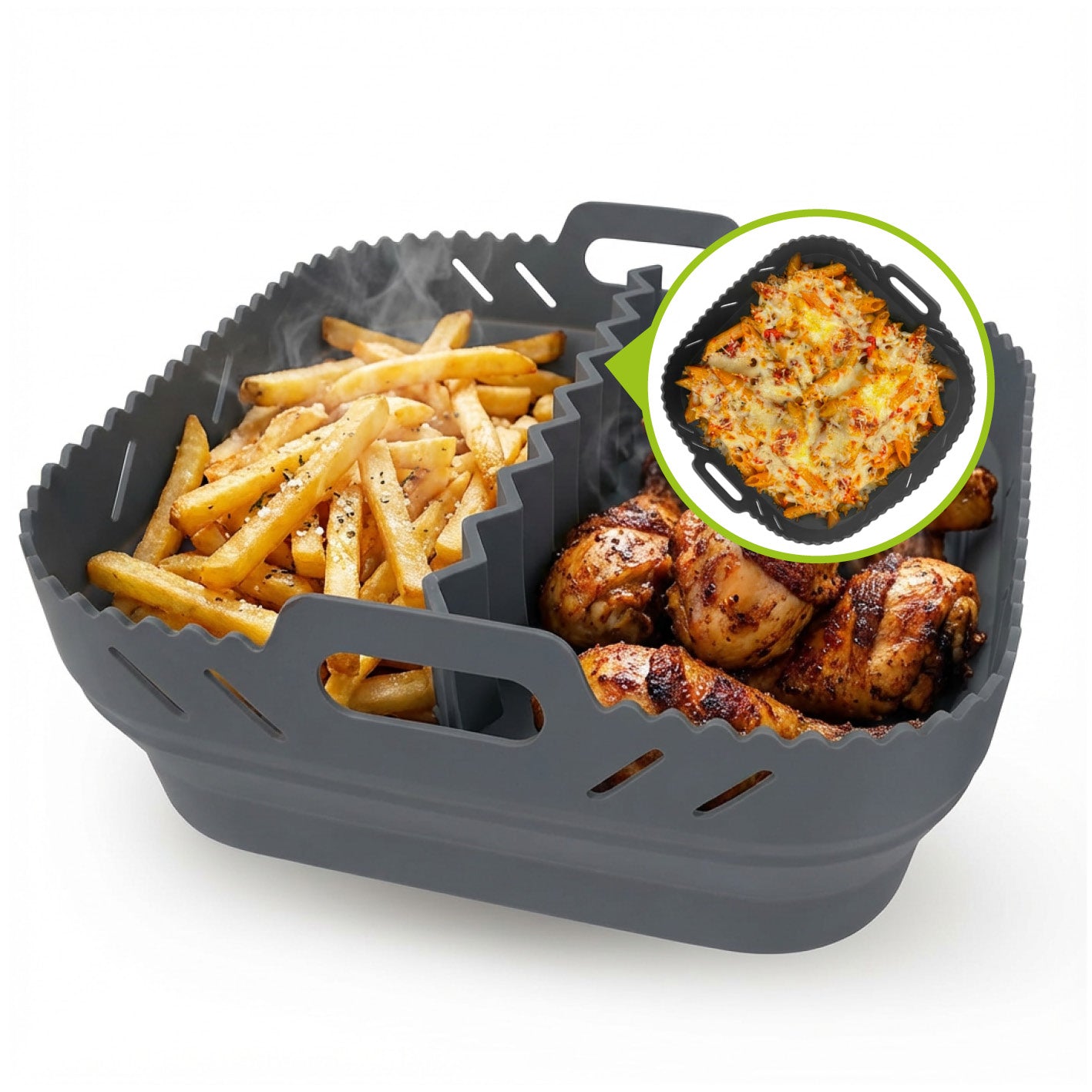 Silikonbackform für Heißluftfritteusen - ca. 21,2 x 21,2 x 8 cm
