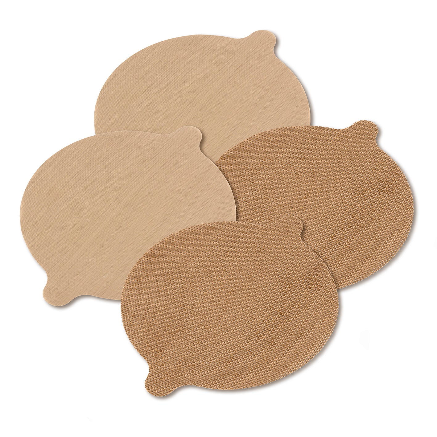 Dauerbackfolien-Set für Heißluftfritteusen - 4-tlg. - rund (25,5 cm) mit perforierten und geschlossenen Einlagen für knuspriges Backen.